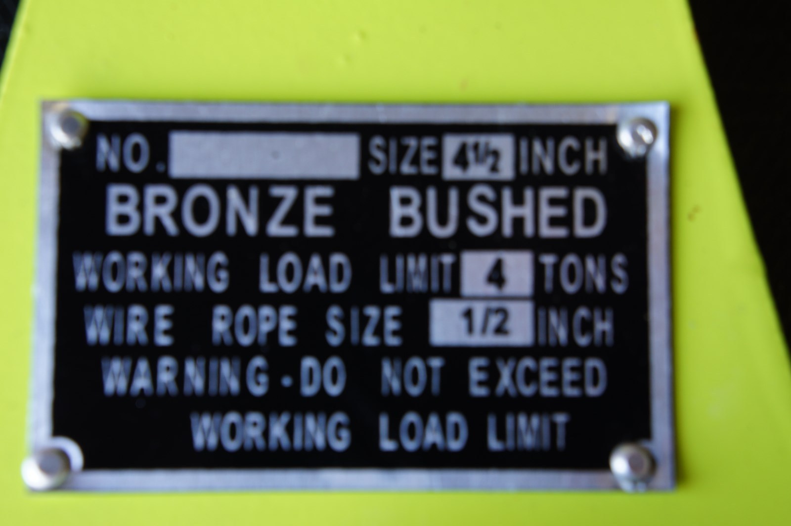 Snatch Block w Hook 4 Ton 4 1/2" f Flat Bed Wrecker Tow Truck Recovery 4x4 Cable