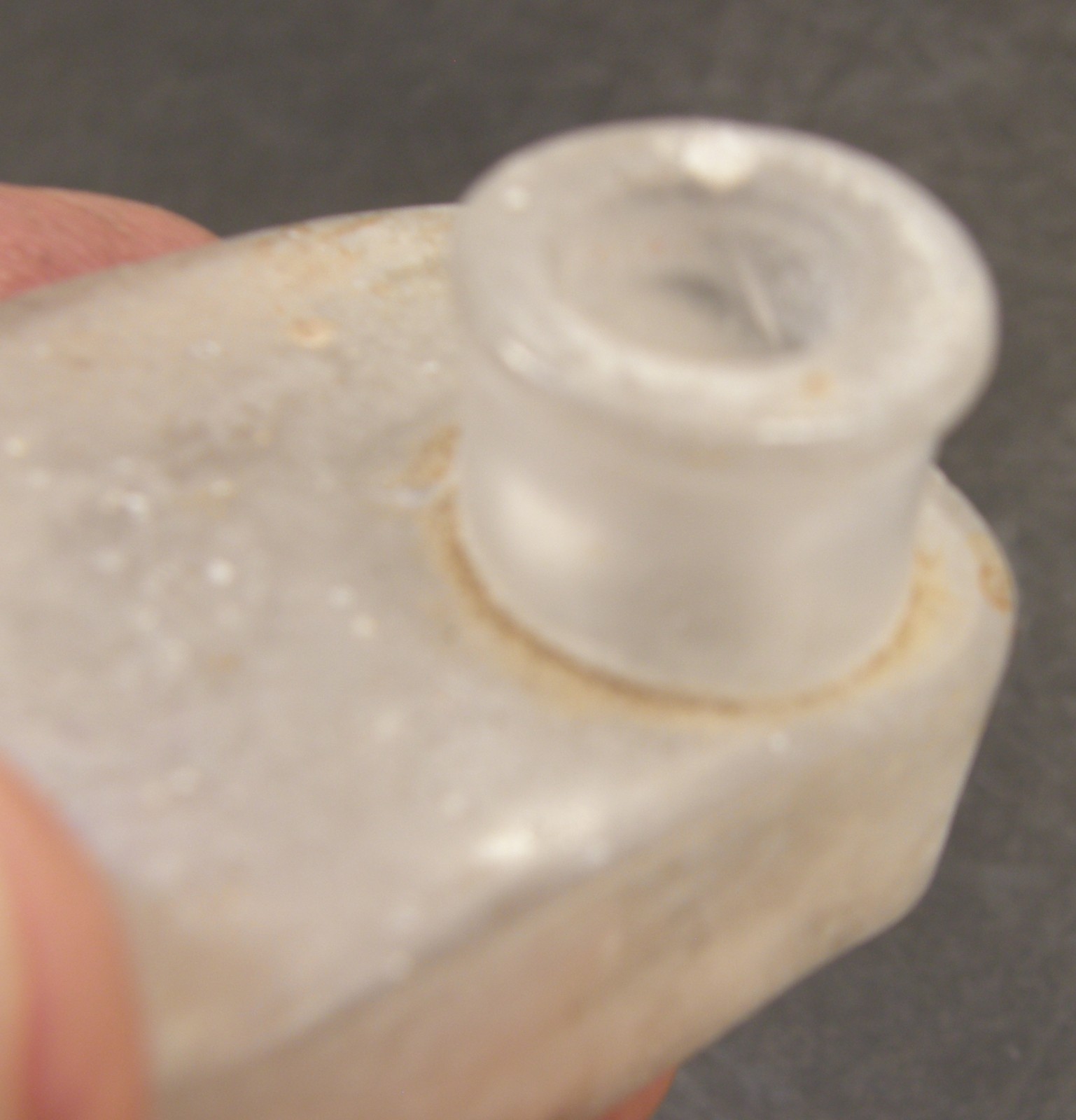 ANTIQUE GLASS TUGBOAT TUG BOAT INK BOTTLE