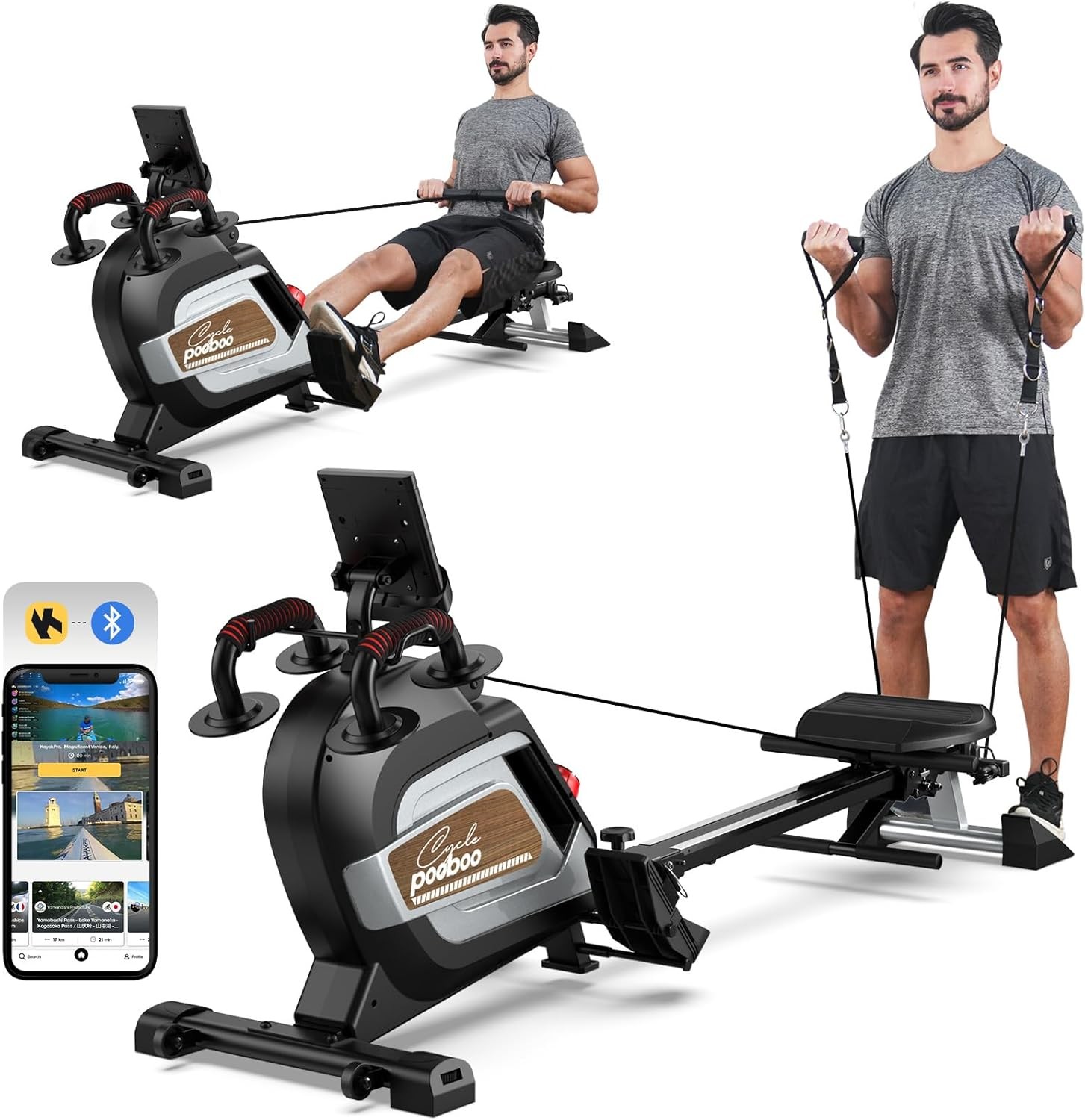 Magnetic Water Row Rowing Machine Rower 16 Levels Cardio Home Exercise Equipment