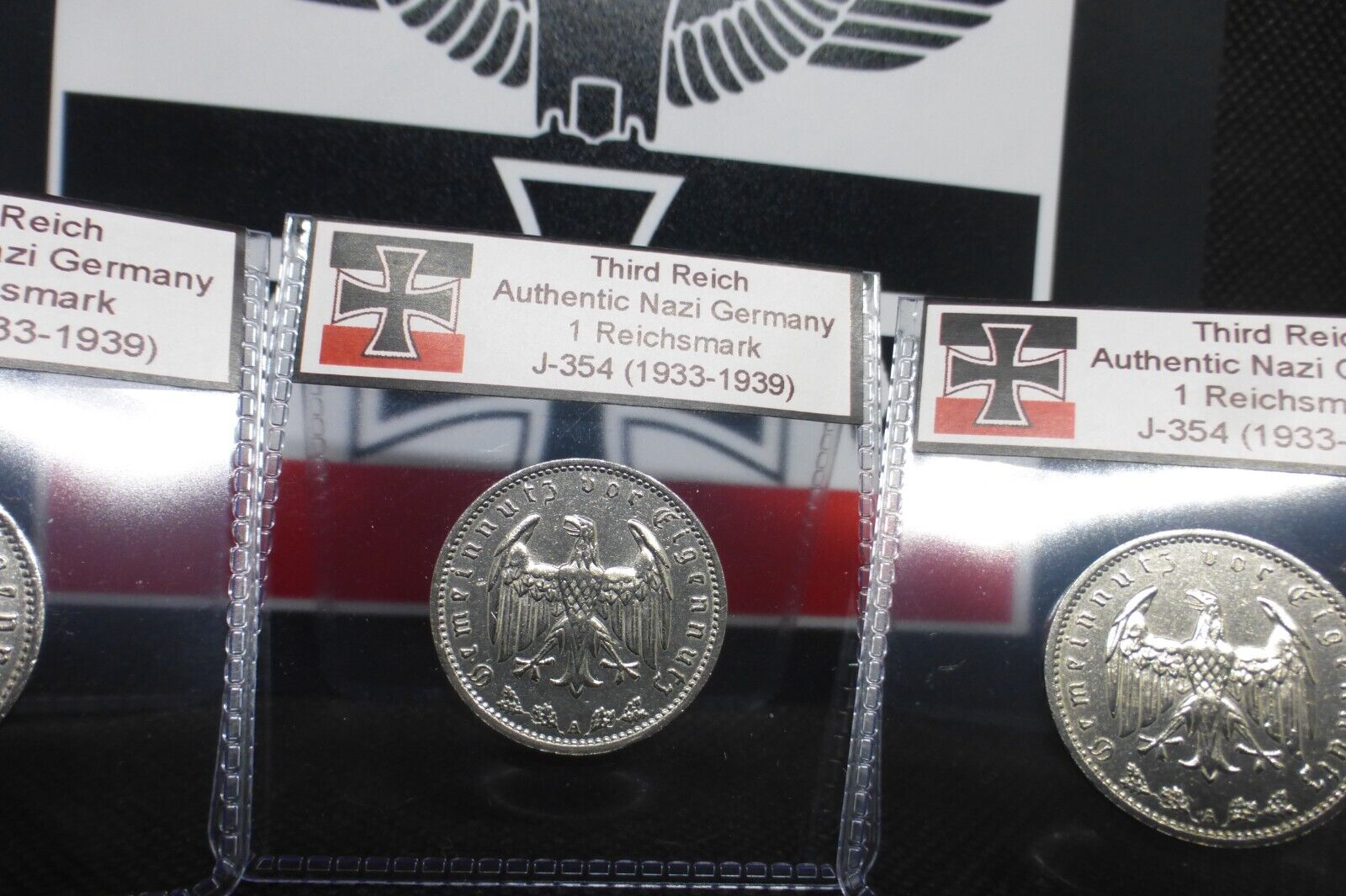 Beautiful 1 Reichsmark Nazi Coin: Genuine Nickel Third Reich WW2 Germany Mark