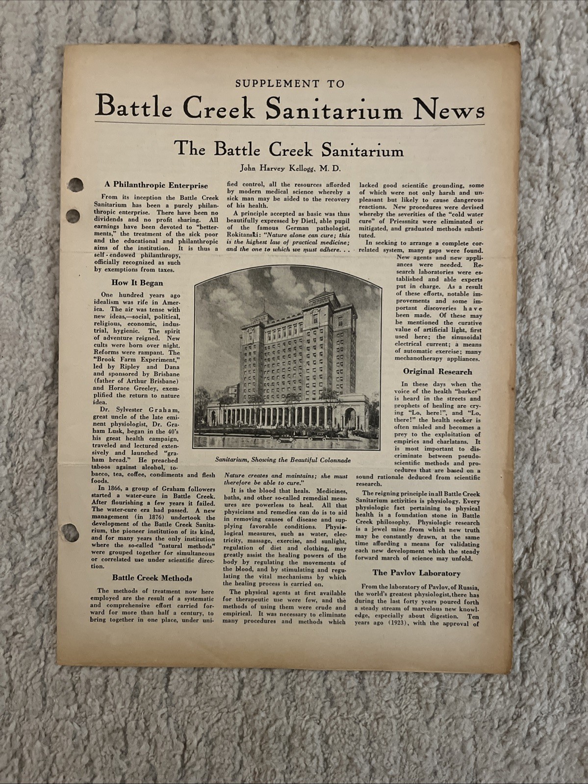 Battle Creek Sanitarium Newsletters