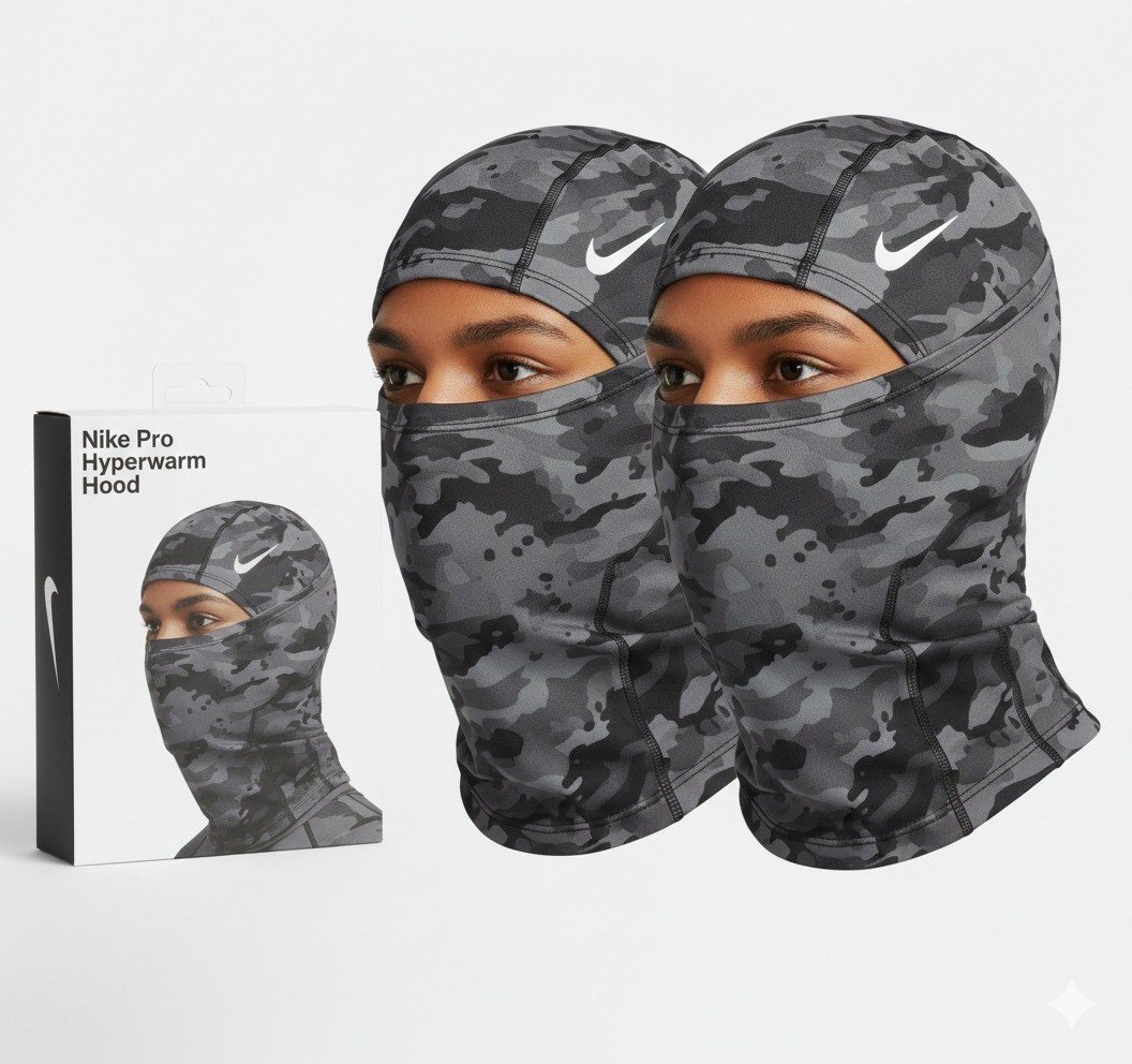 Nike Pro Hyperwarm Ski Mask Hood Therma-Fit - Grey Camo -SHIPMENT SAME DAY!