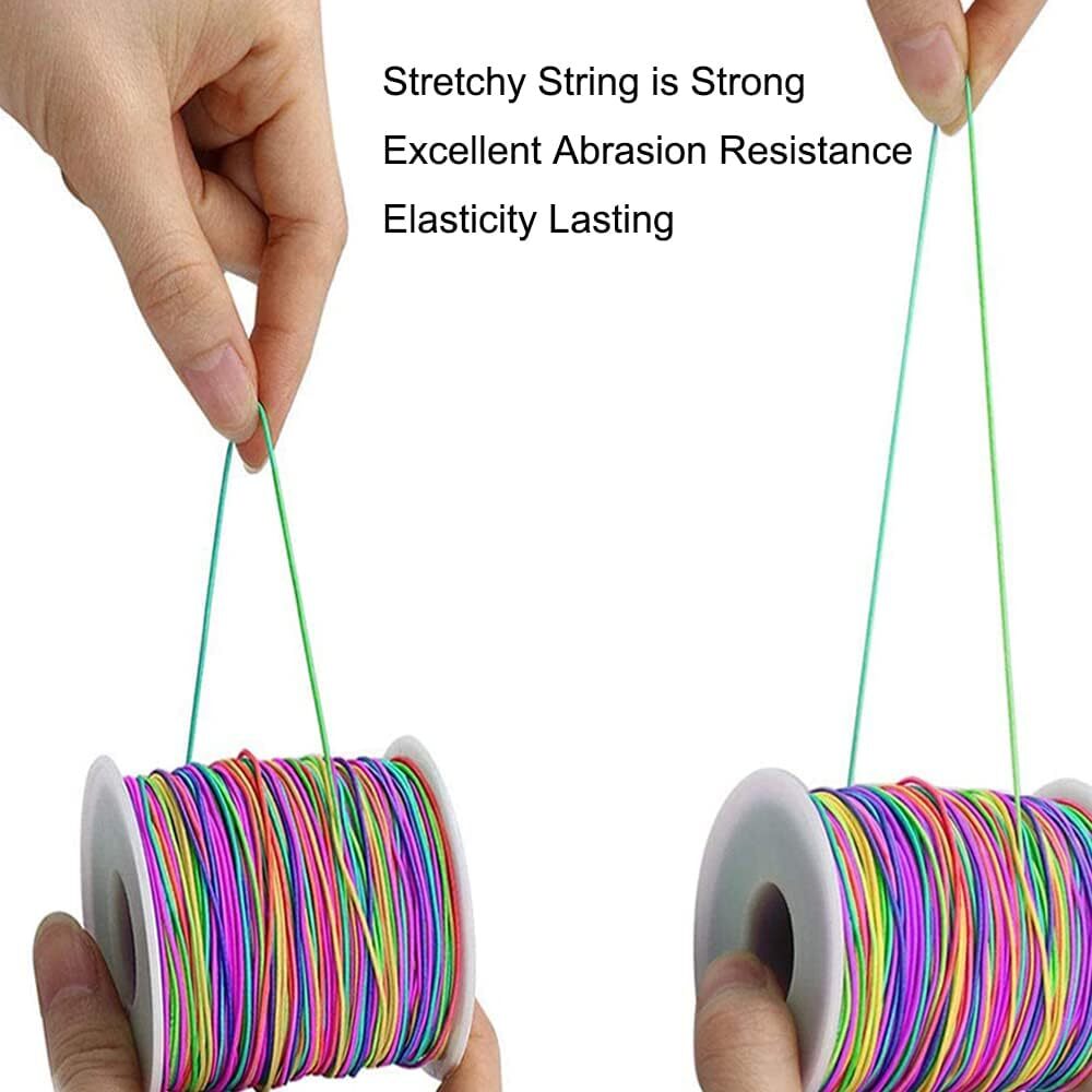 Elastic String for Bracelets, 1mm x 330 Feet Sturdy Rainbow 330 Feet,