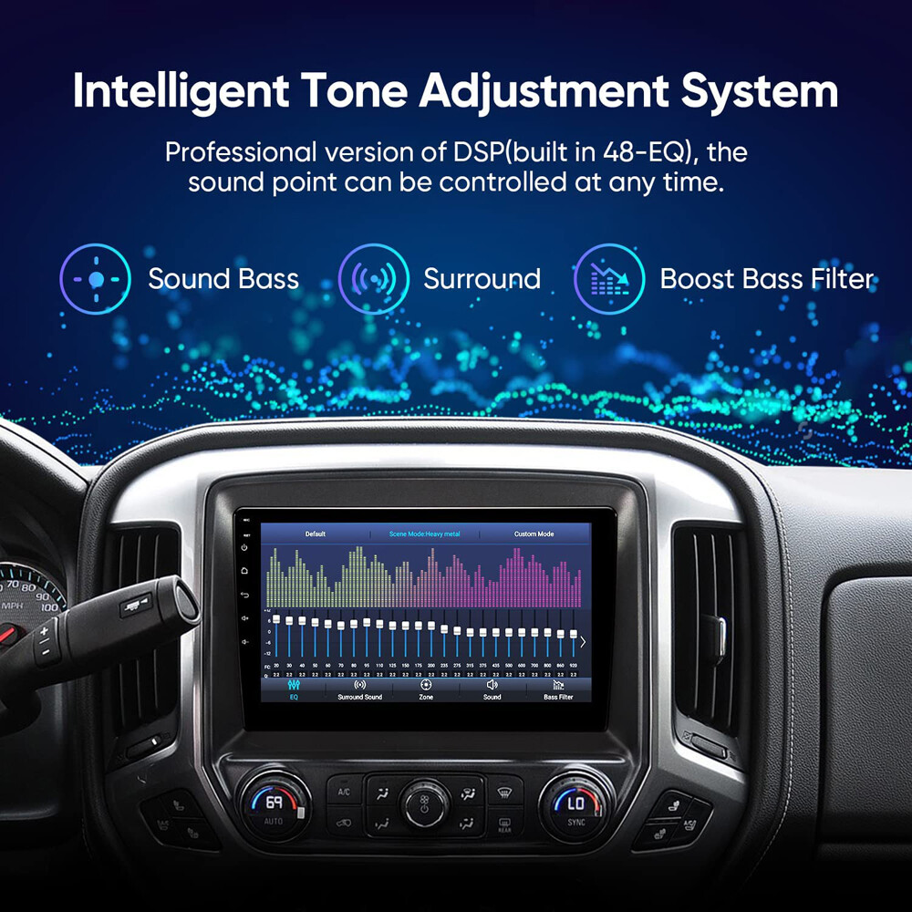 STEREO RADIO GPS ANDROID 12 CARPLAY FOR 2014-2018 CHEVROLET SILVERADO GMC SIERRA