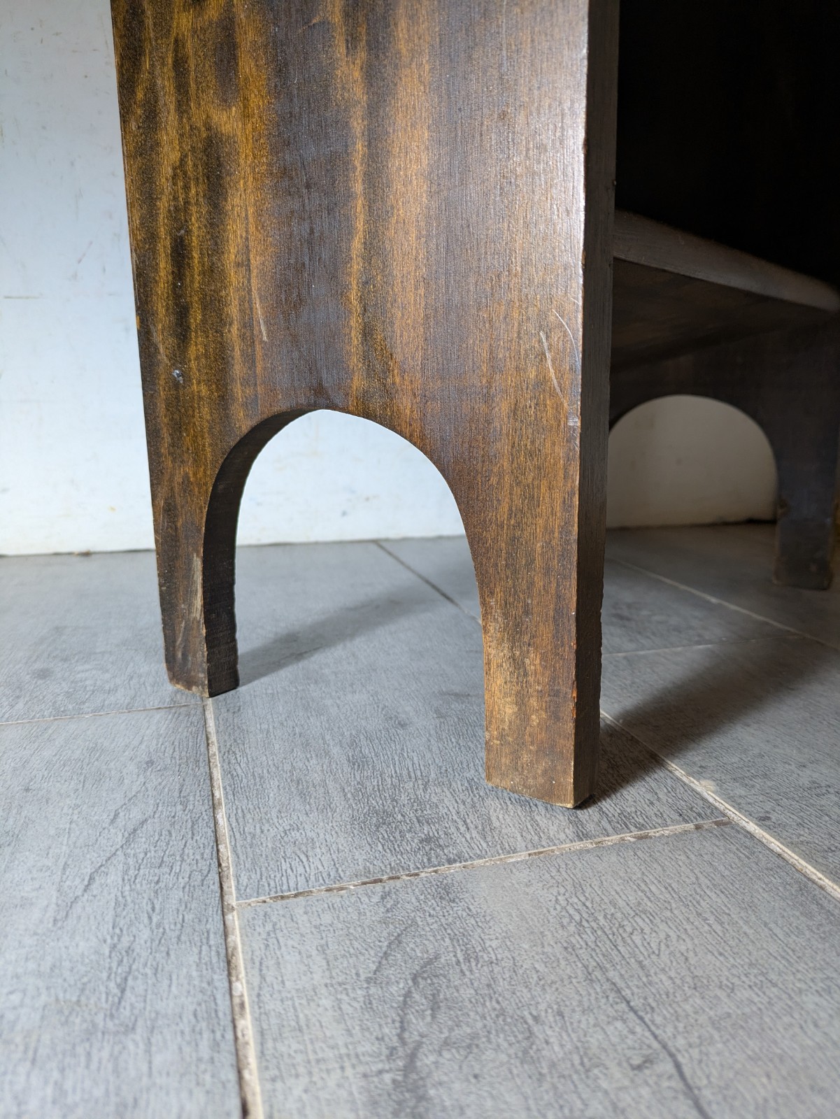 Vintage Mission Arts & Crafts Small Wood Bookcase Bookshelf 2-Tier Stand R87