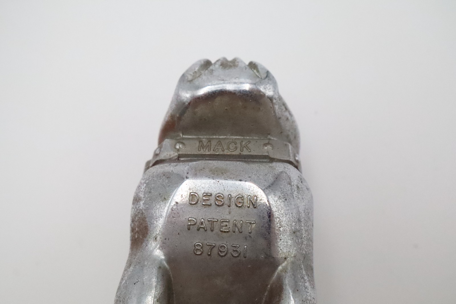 Vintage Mack Trucks Bulldog Hood Ornament Design Patent 87931 Metal