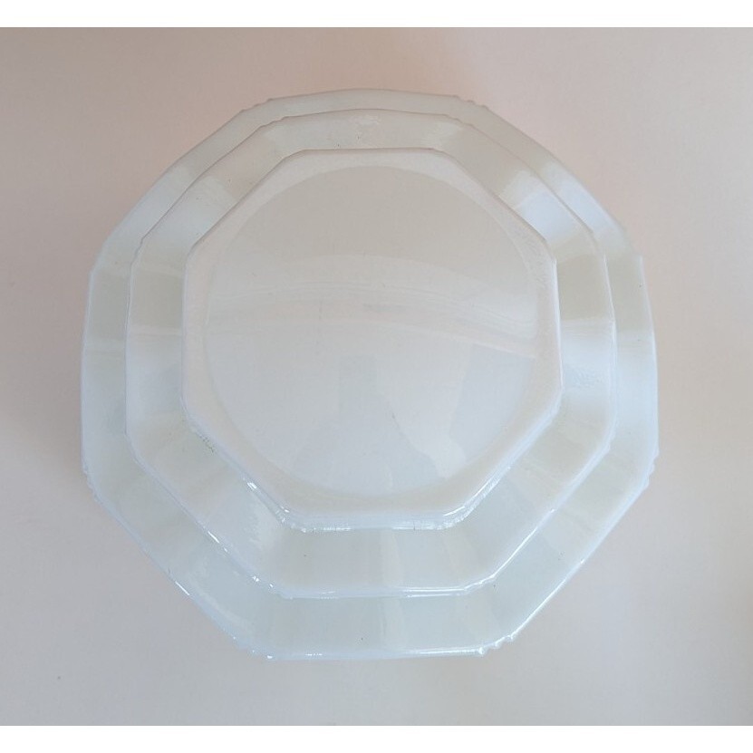 Vintage Art Deco Milk Glass Light Shade Skyscrapper Wedding Cake Pendant Shade