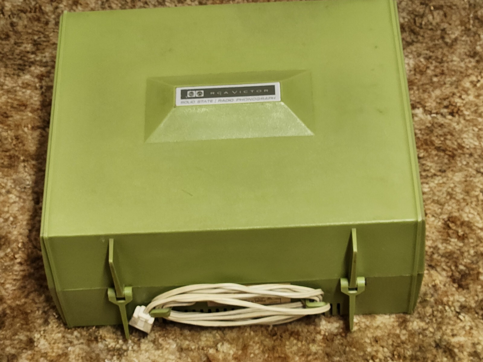 RCA Victor Record Player VLP26G AM Radio Vtg Green Portable PARTS REPAIR BROKEN