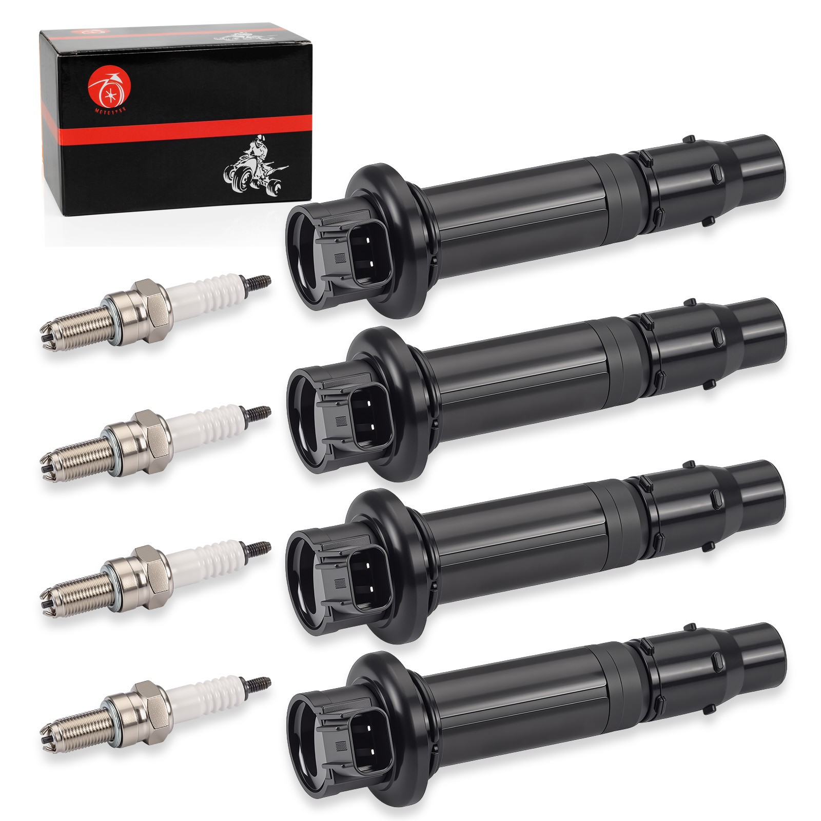 Ignition Coils Stick w/ Spark Plug For Yamaha YZF R6 2003-2005 YZF R6S 2006-2009