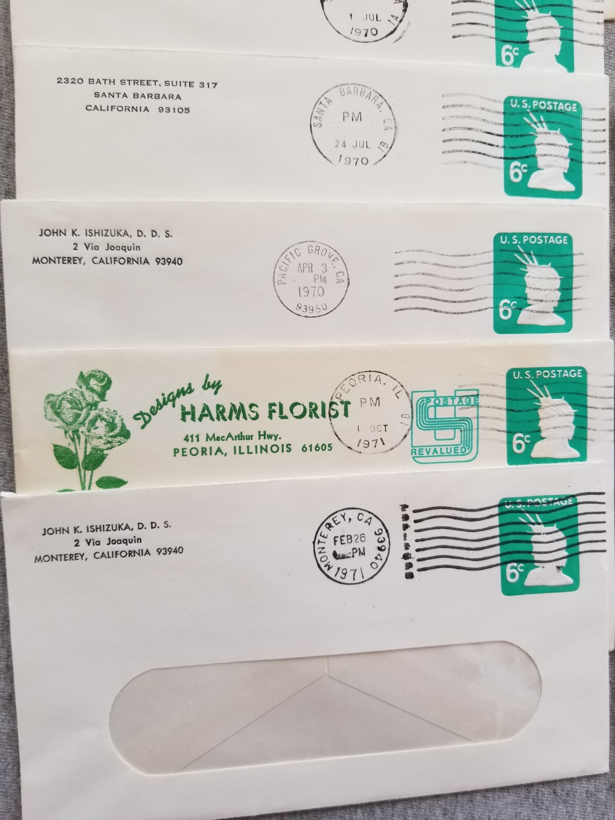 US Postal Stationary Covers Lot of 16 Used 1970s some with stamps