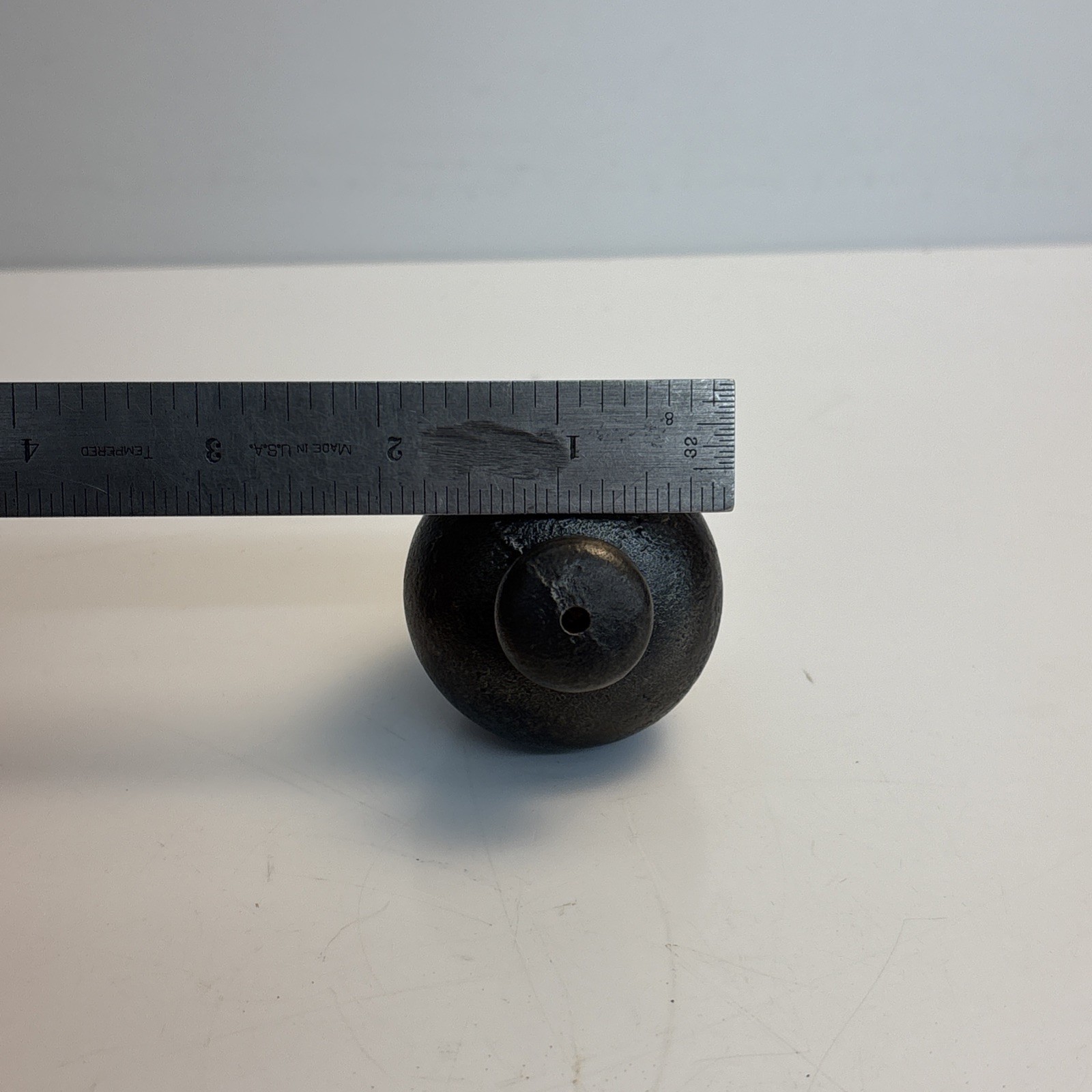 Antique Large Iron Plumb Bob 1 Lb 2 Oz 3 1/2 Inch Masonry Tool