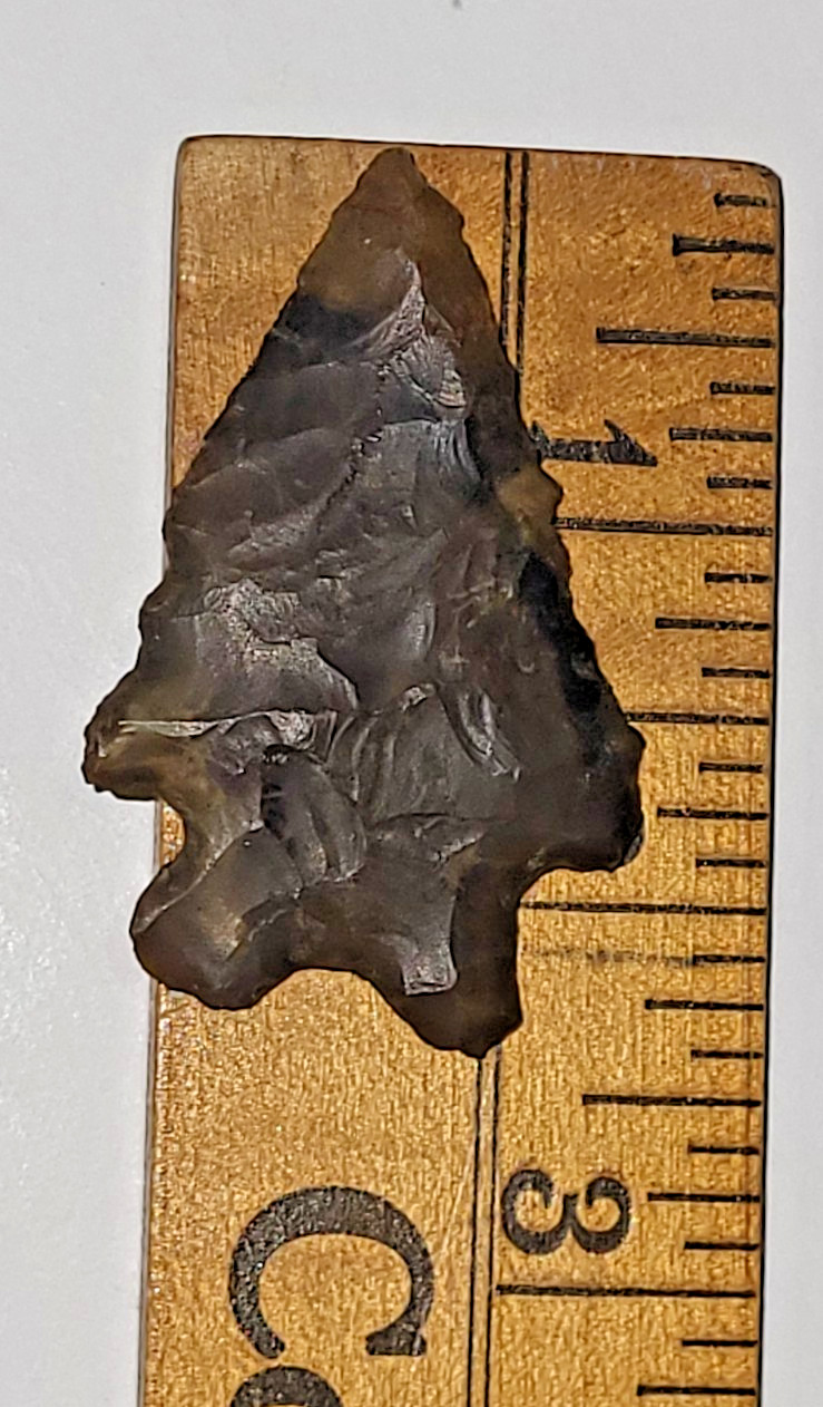 Sharp American Arrowhead Artifact Buck Creek Point? Jasper? Veined Arrow Head