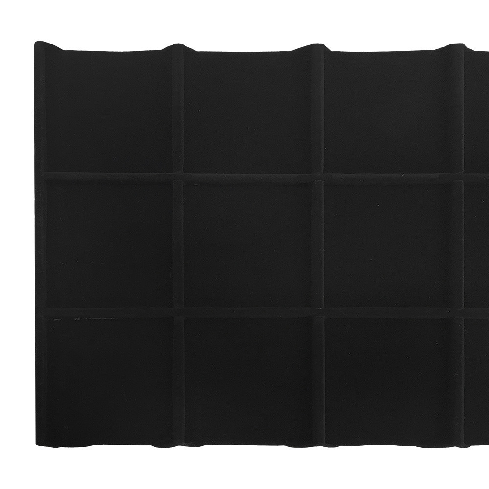 Jewelry 18 Square Divided Insert Tray BLACK VELVET Showcase 1/2 Inch Height