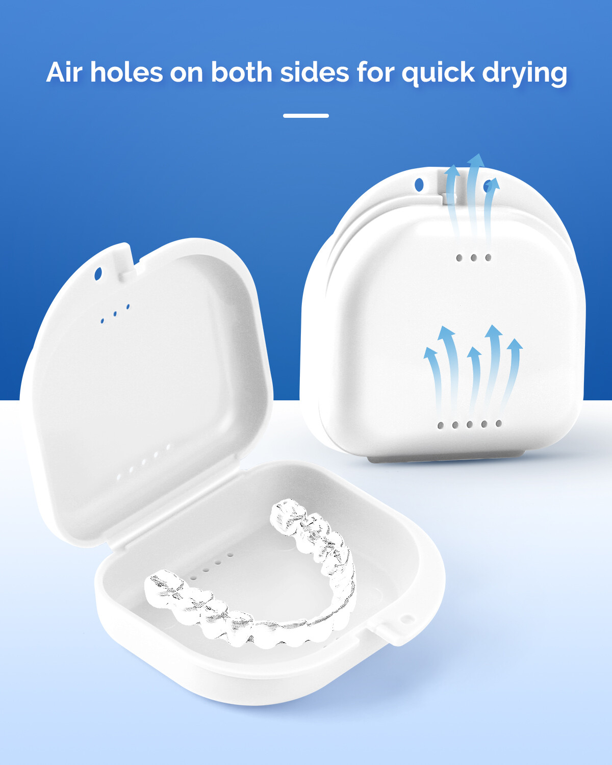 JMU Dental Retainer Denture Storage Mouth Guard Case Tight Snap Closure Bath