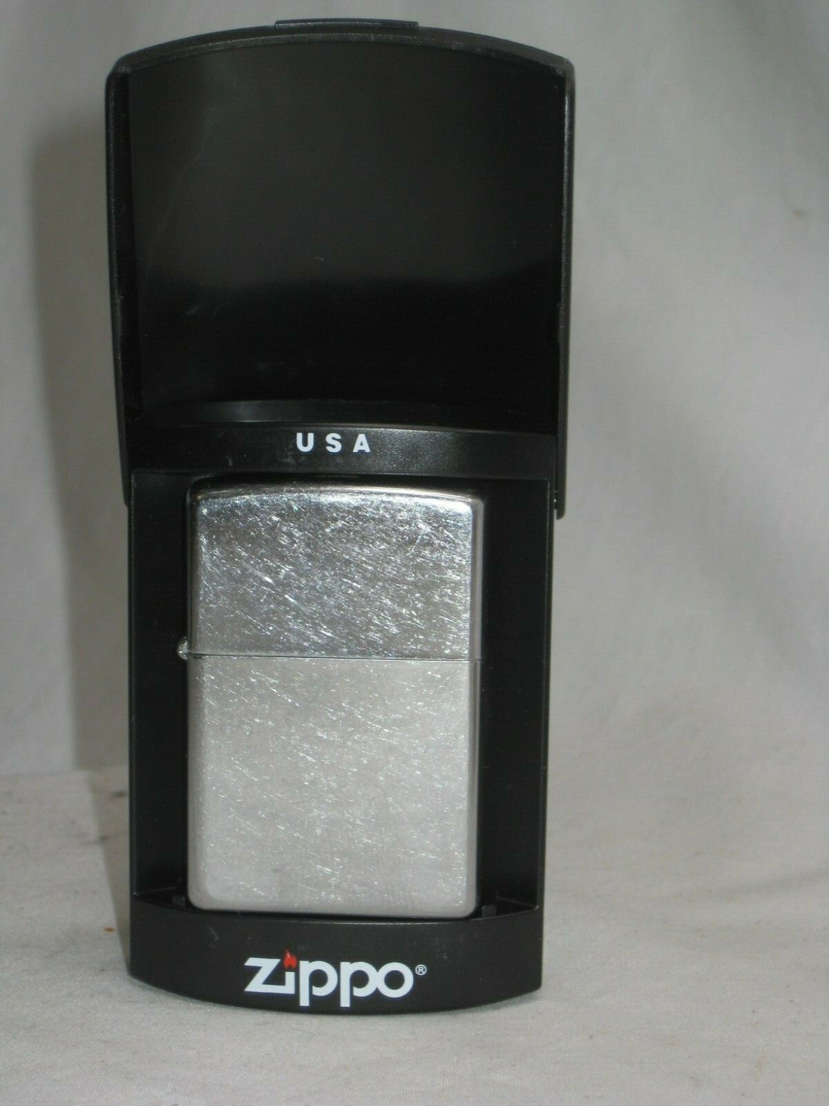 ZIPPO L 06 lighter U.S.A. made w/ case original single blank chrome