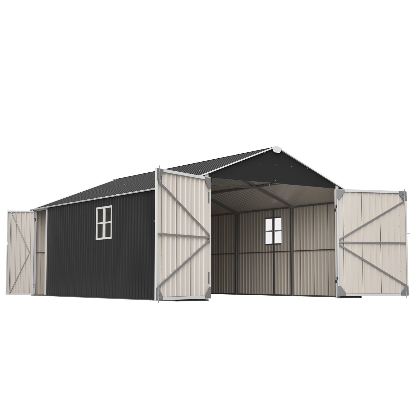 20x12 FT Outdoor Metal Garage Shed Extra Large Storage Shed 1810 CUFT for Car