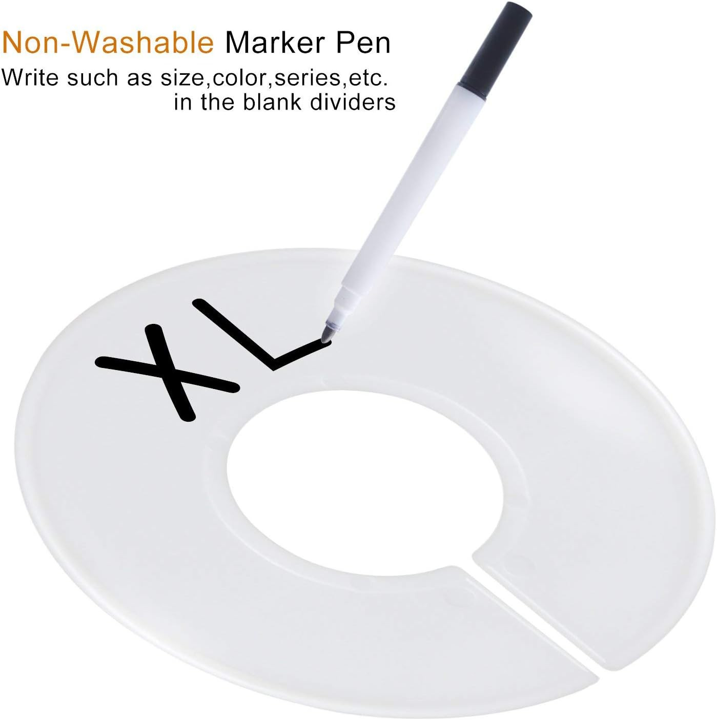 20 Pack Clothing Rack Size Dividers, Wardrobe round Hangers Label Closet Divider