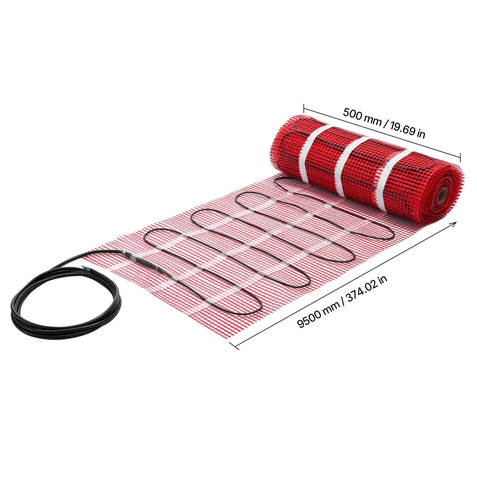 50 sqft Self-Adhesive Mesh Floor Heating Mat 120V Electric Radiant System