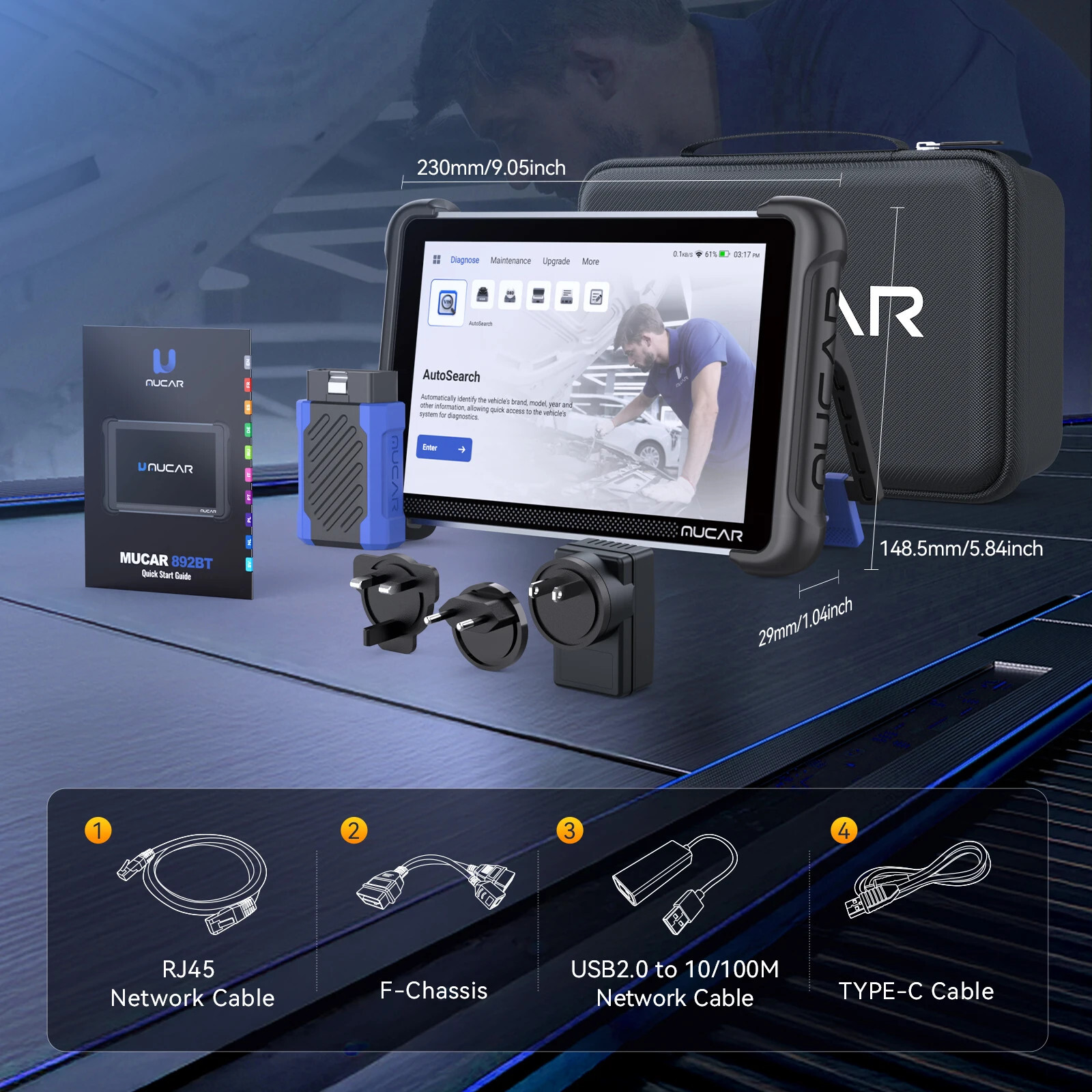 892BT Bidirectional OBD2 Scanner All System Car Diagnostic Tool E.CU Coding FCA