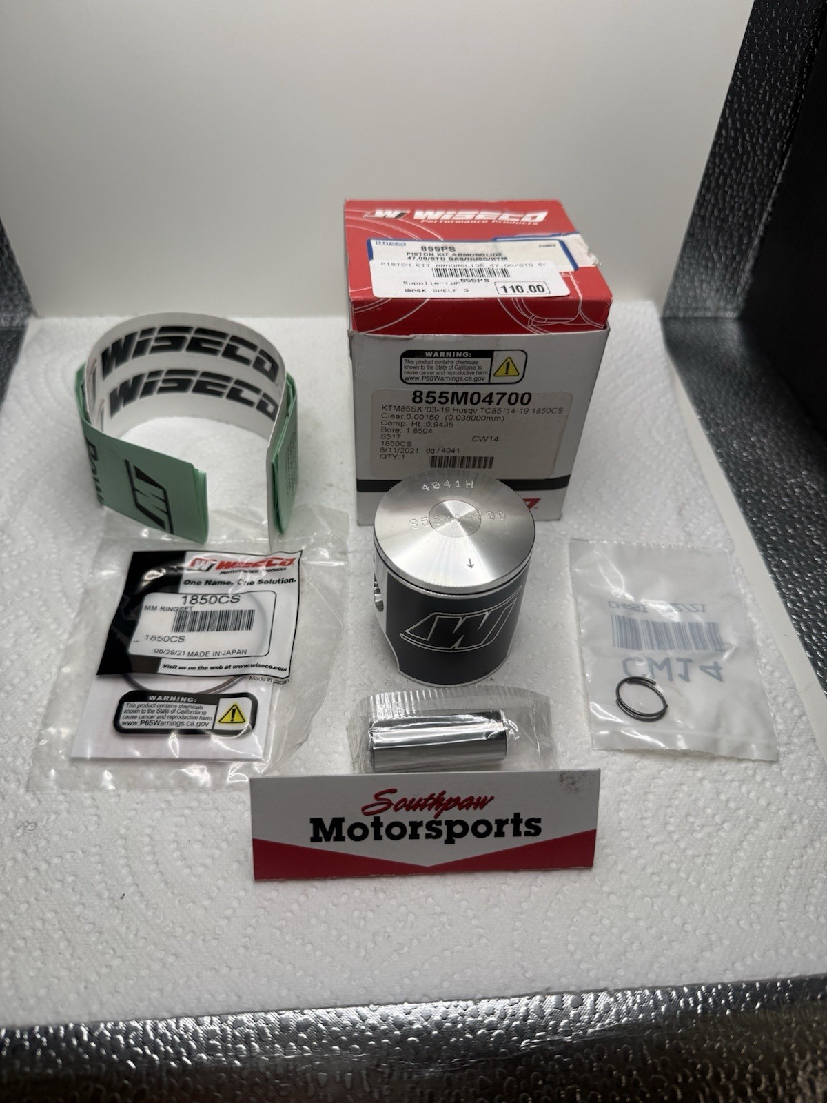 Wiseco 855M04700 Piston STD Bore 47mm For KTM 85SX Husqvarna Tc85 105SX 105XC