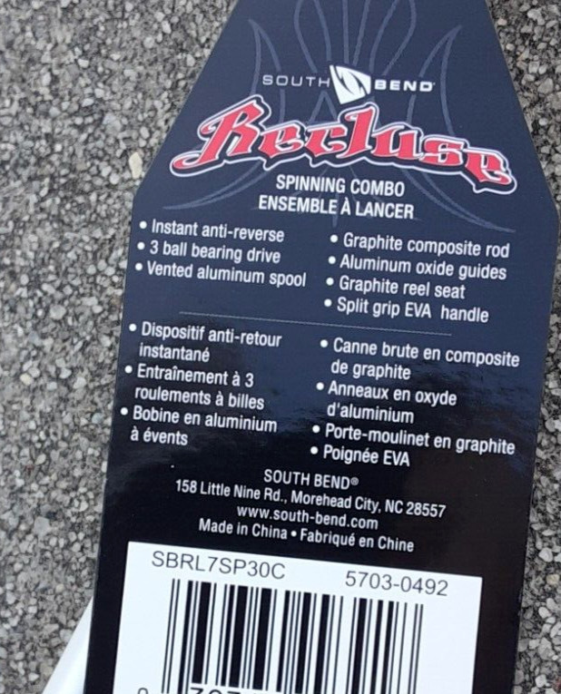 lot of 3 South Bend Recluse Spinning rod reel Combo 6'6" ft foot Medium heavy