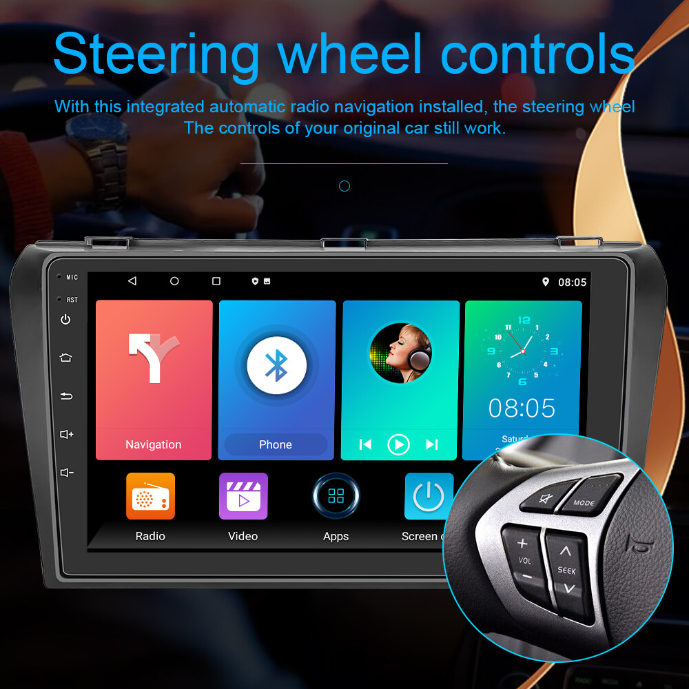 For Mazda 3 2004-2009 Android 15 Car Stereo Radio GPS Navi WIFI BT Carplay 2+32G