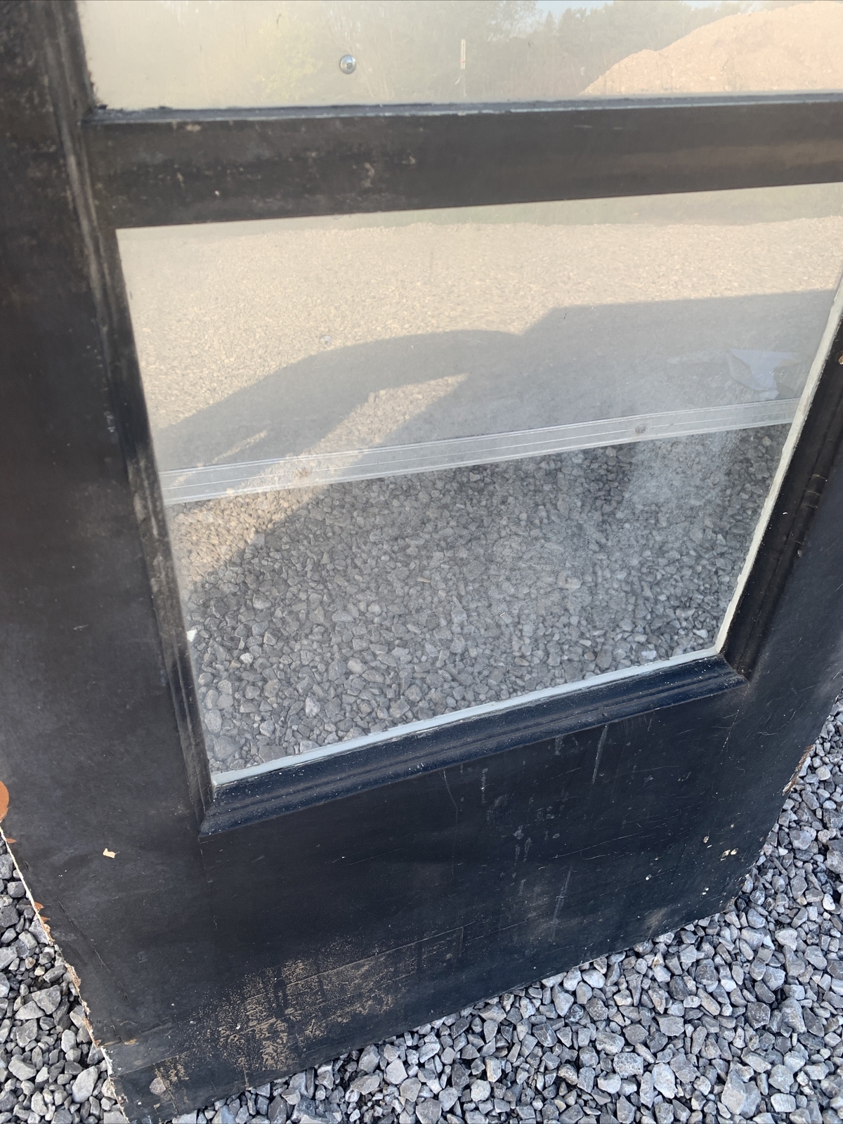 24" Door Wood French Door 4 Glass Pane Windows Rustic Patina Barn Repurposed