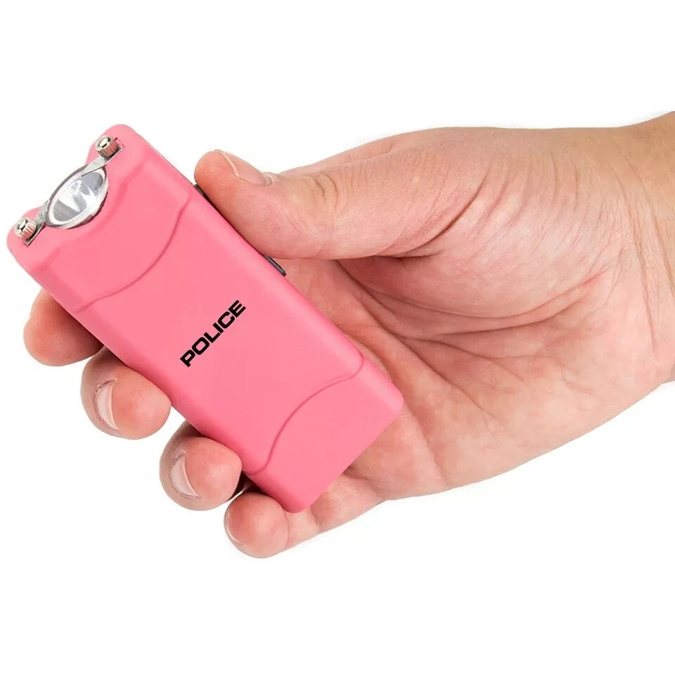 POLICE Stun Gun Self Defense 801 Mini Rechargeable LED Flashlight Pink