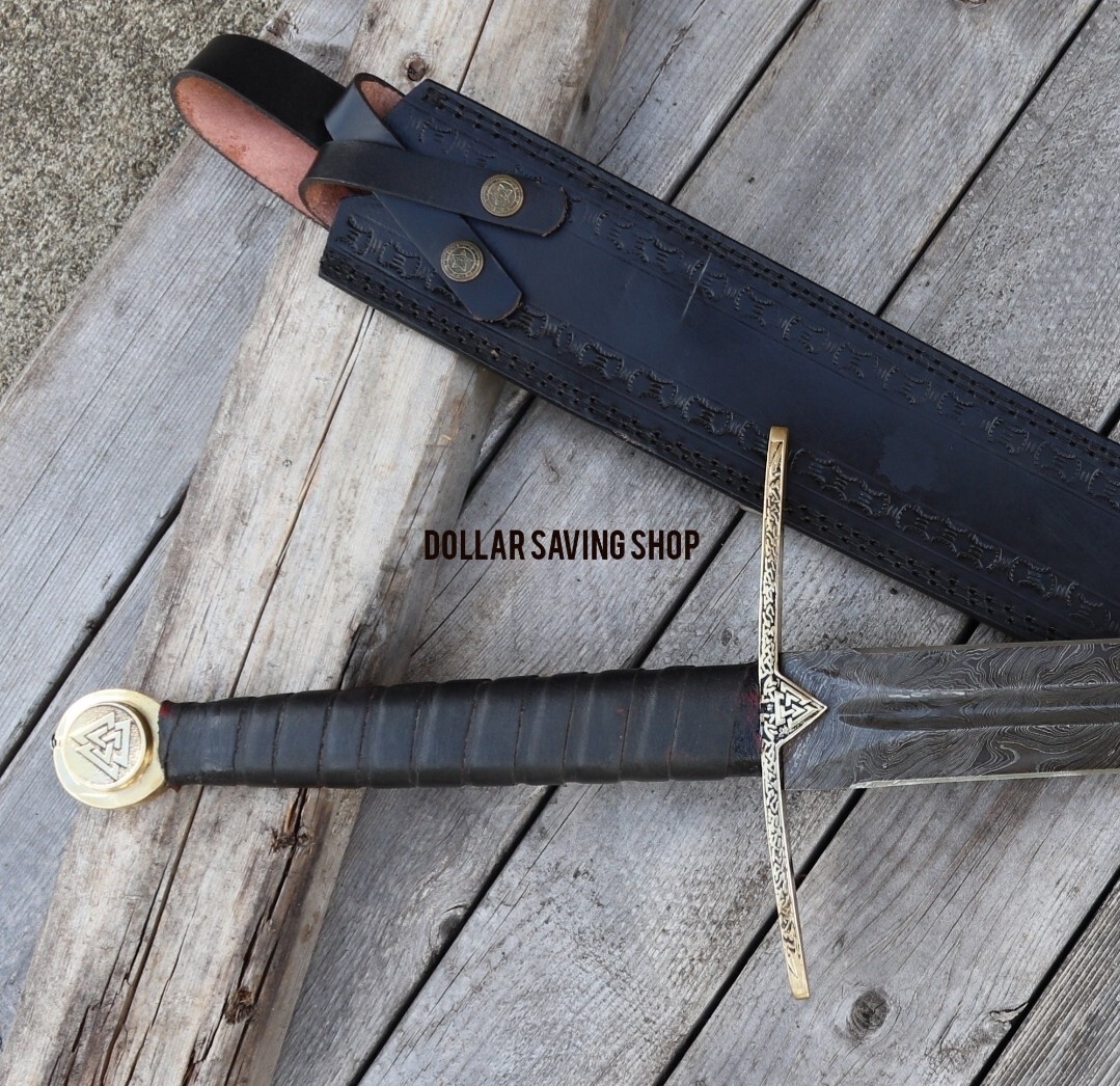 Einherjar Blade of Valhalla Damascus Steel Viking / Norse Inspired long sword.