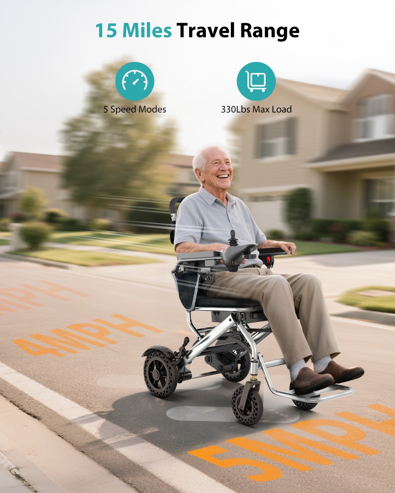 33 Lbs Lightweight Electric Wheelchair for Adults, Portable & Best Folding