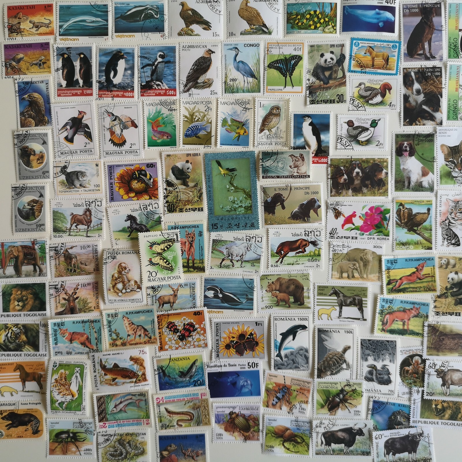 Animals Stamps Collection - 100 to 4000 Different Stamps