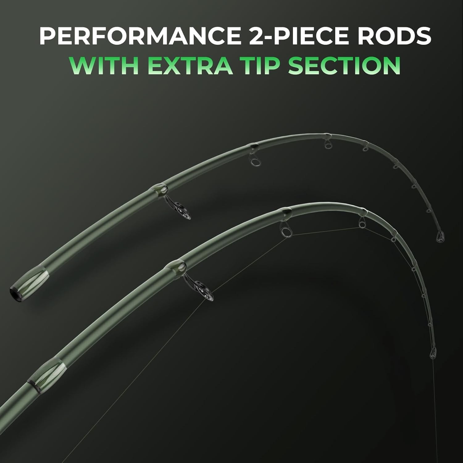 KastKing Spartacus II Twin-Tip Fishing Rod & Reel Combo,Spinning & Casting Combo