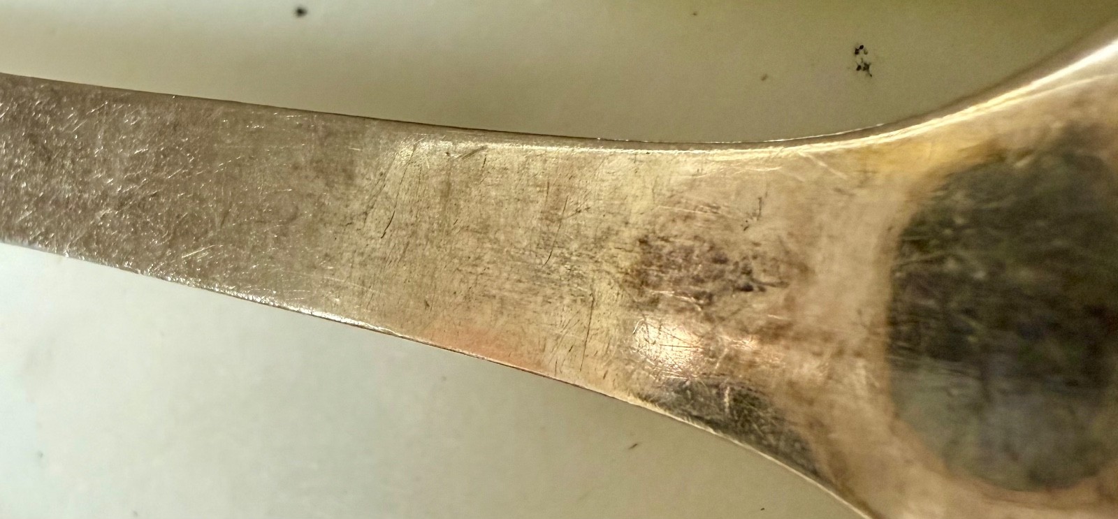 3 large antique Serving spoons Silver metal unmarked fiddle tipped tipt pattern