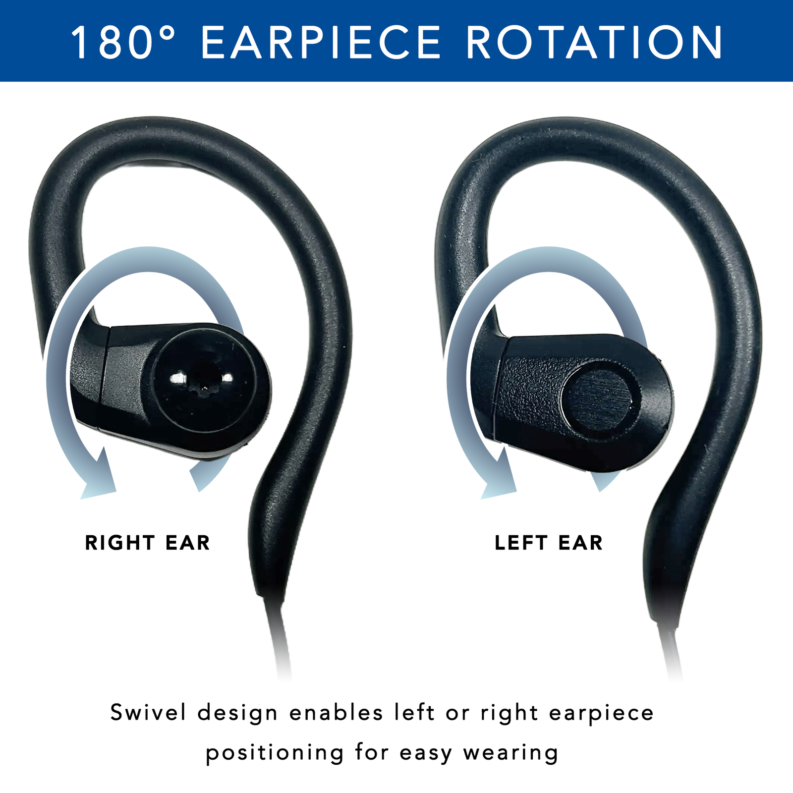 MaximalPower Listen Only 180° Earpiece 3.5mm Ear Hook for 2-Way Radios Speakers