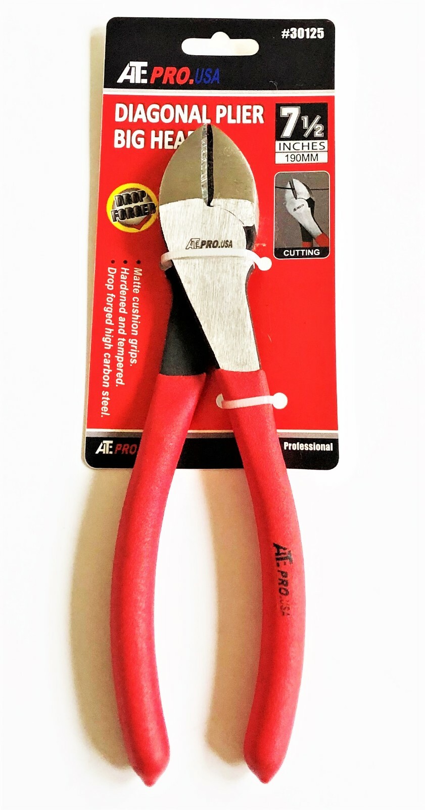 ATE PRO 7-1/2" WIDE HEAD DIAGONAL CUTTERS WIRE CUTTING PLIERS DYKES NOSE 30125