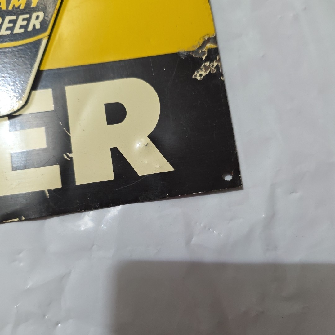 VTG TED WILLIAMS Ted's Delicious Creamy ROOT BEER SIGN 10in. x 15in. Green Back