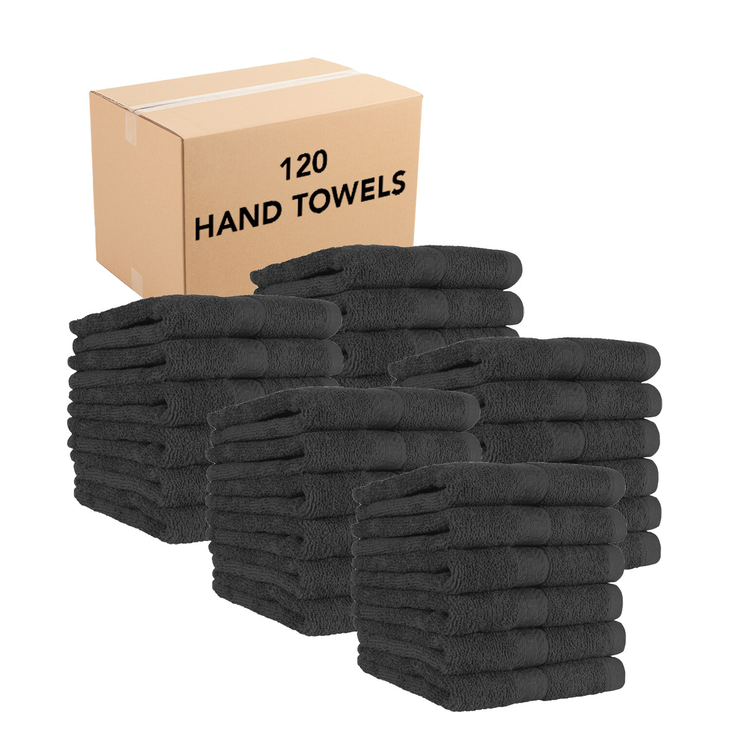 120 Bathroom Hand Towels, Bulk Value, 100% Ring-Spun Cotton, 16x27 Color Options