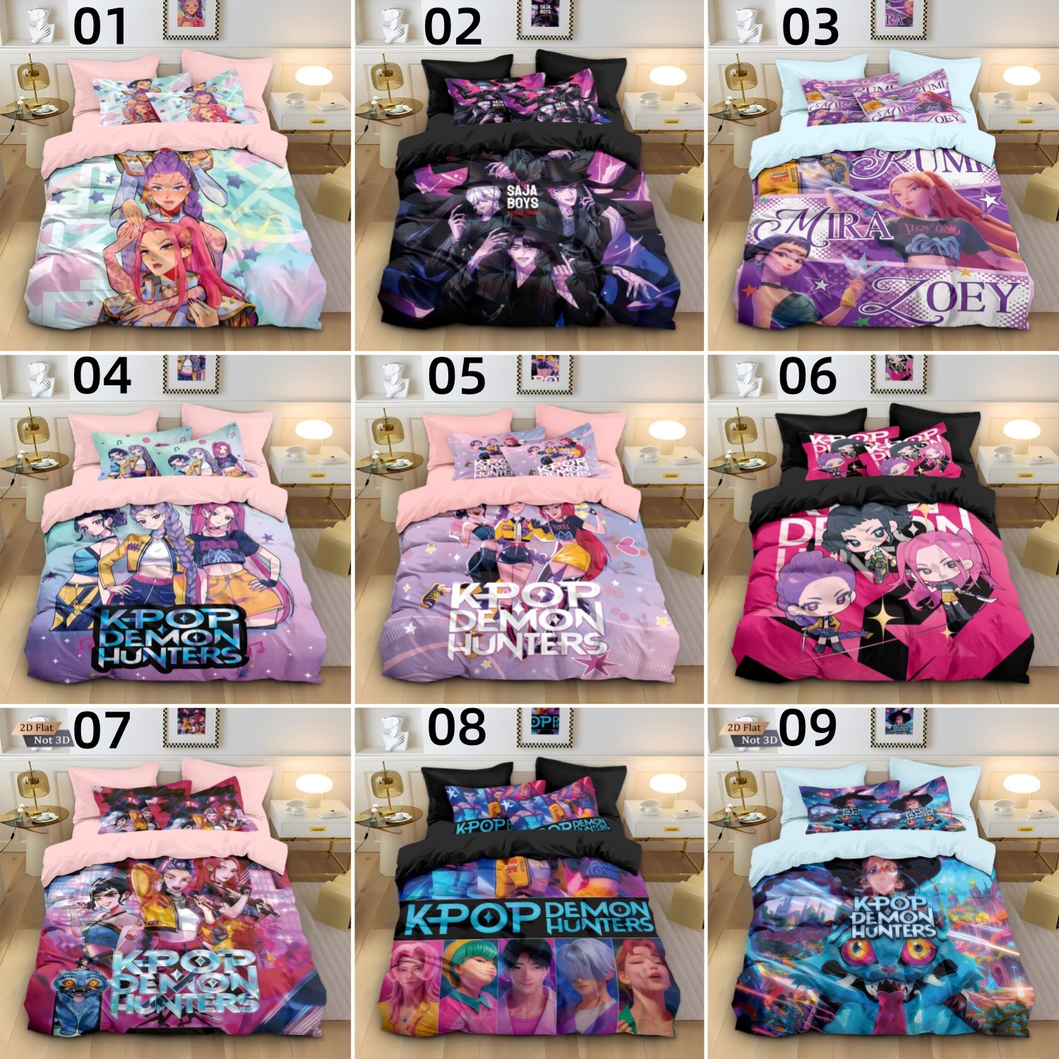KPop Demon Hunters Single/Double/Queen/King Size Bed Quilt/Doona/Duvet Cover Set