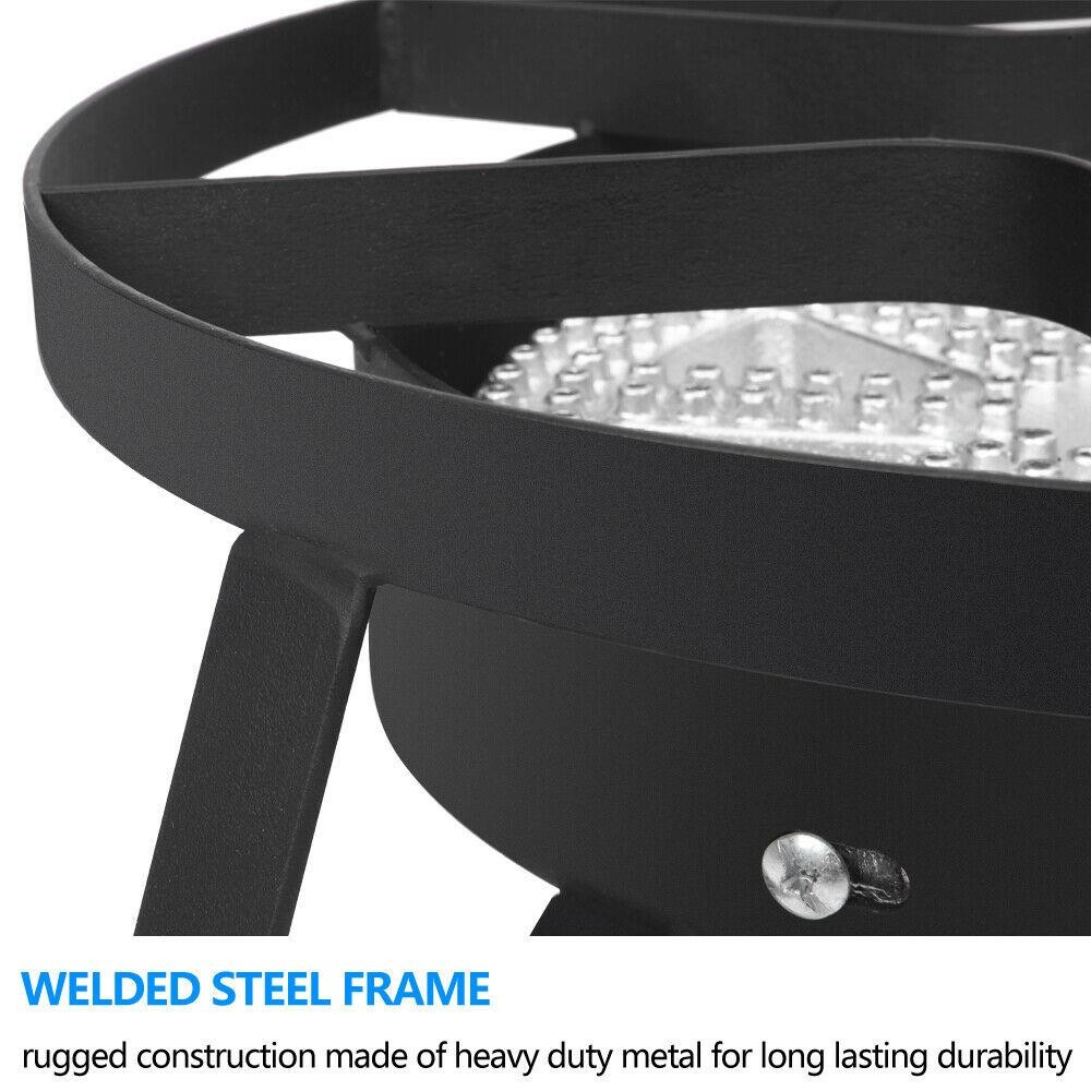 Round Portable Propane 200,000 BTU Outdoor/Indoor Burner Camp Stove BBQ Black