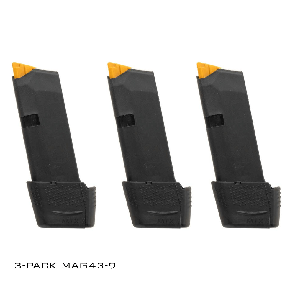 *3-pack* XTech Tactical MAG43-9 | 9 round magazine for Glock 43