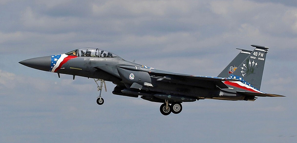 USAF 48th FIGHTER WING - RAF Lakenheath, UK - ORIGINAL AIR FORCE 3.5" VEL PATCH