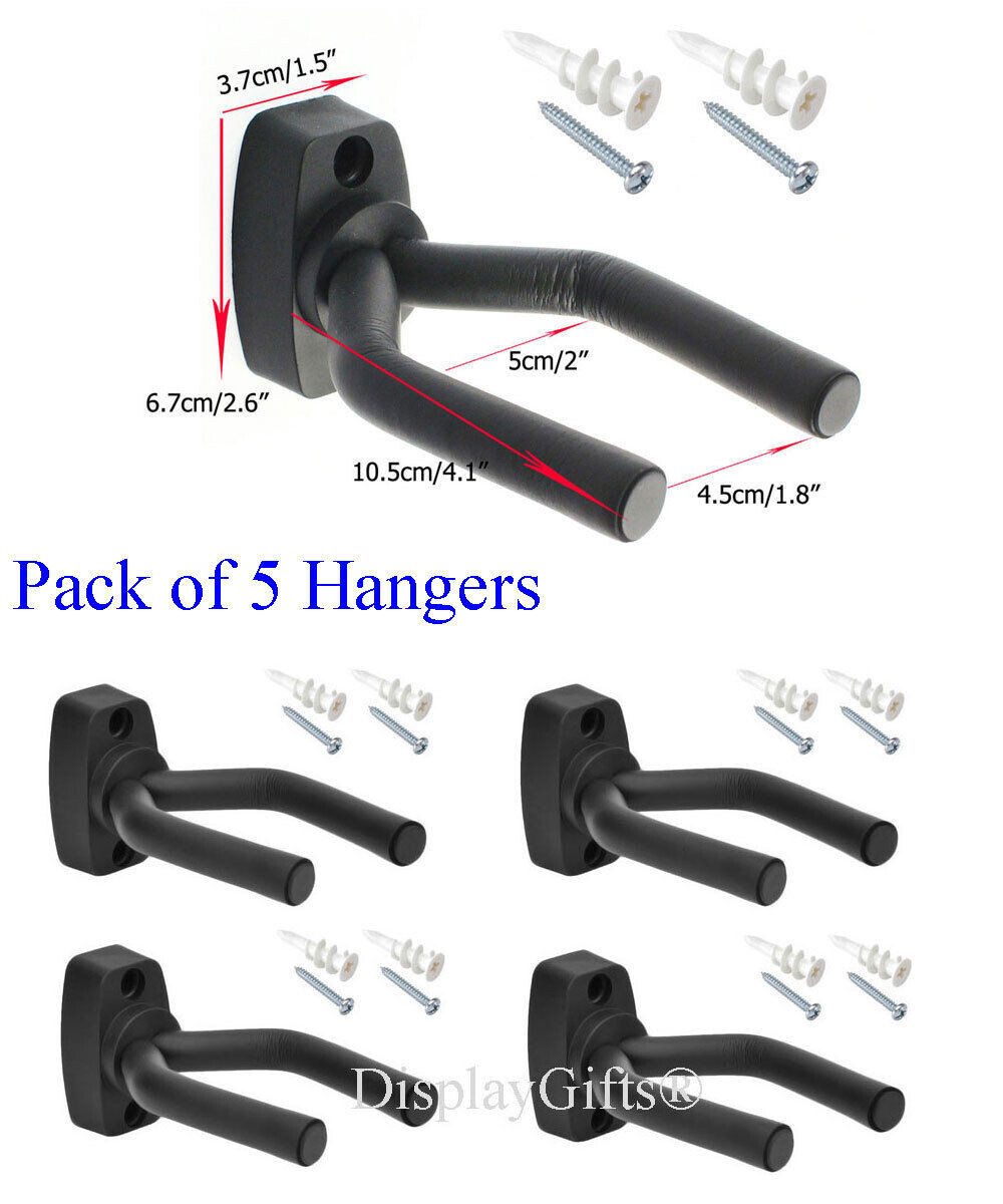 5-PACK Guitar Hanger Hook Holder Wall Mount Display Acoustic Electric