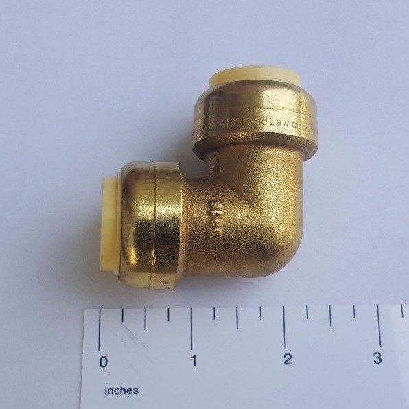 10 PIECES 3/4" X 3/4" PUSH FIT ELBOWS FITTINGS - LEAD FREE BRASS