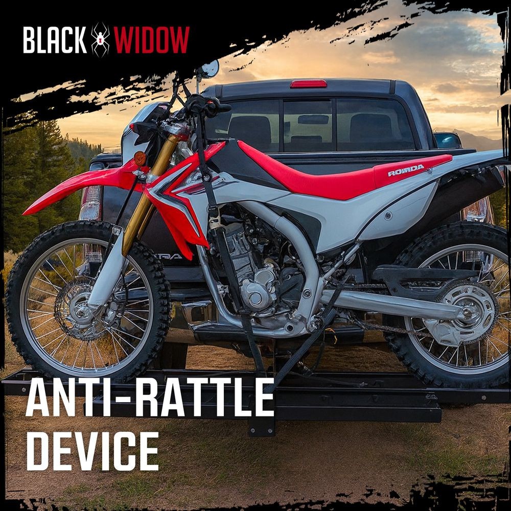 Black Widow Steel Nonfolding Motorcycle Carrier, 500 lb Capacity