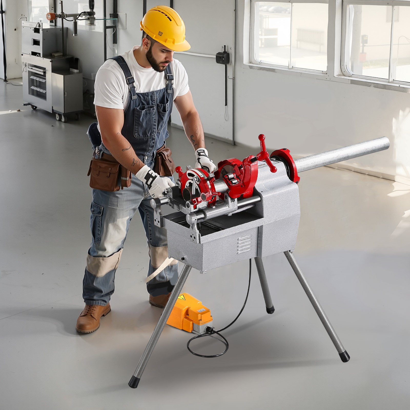 Electric Pipe Threader Machine 750W 28RPM Threading Cutter for 1/2" to 2" Pipes