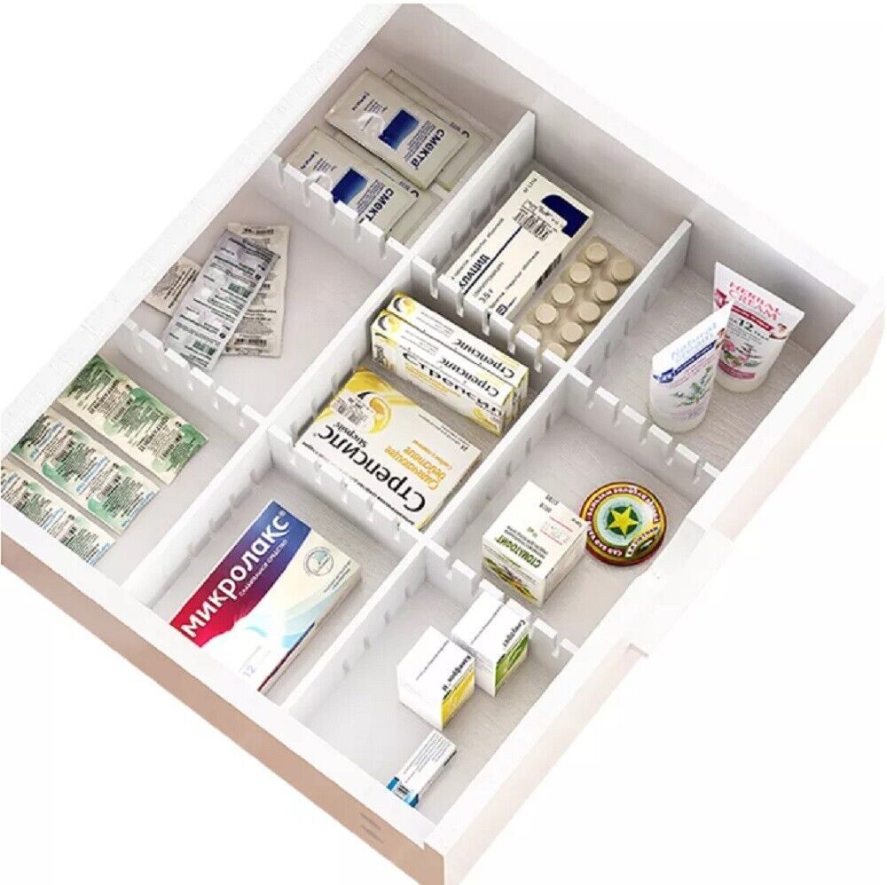 4Pcs Adjustable DIY Drawer Dividers Storage Organizer Separator 14.5*2.75"