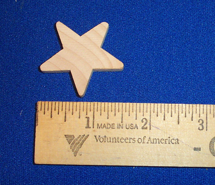 25 Natural Unfinished Wood Wooden Stars 1-1/2" Wood Stars Crafts NEW