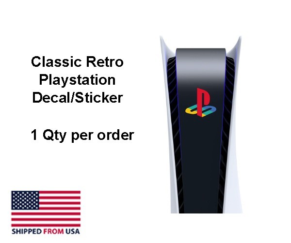 PlayStation PS5 Decal Console RETRO Classic Logo (Sticker ONLY) Custom