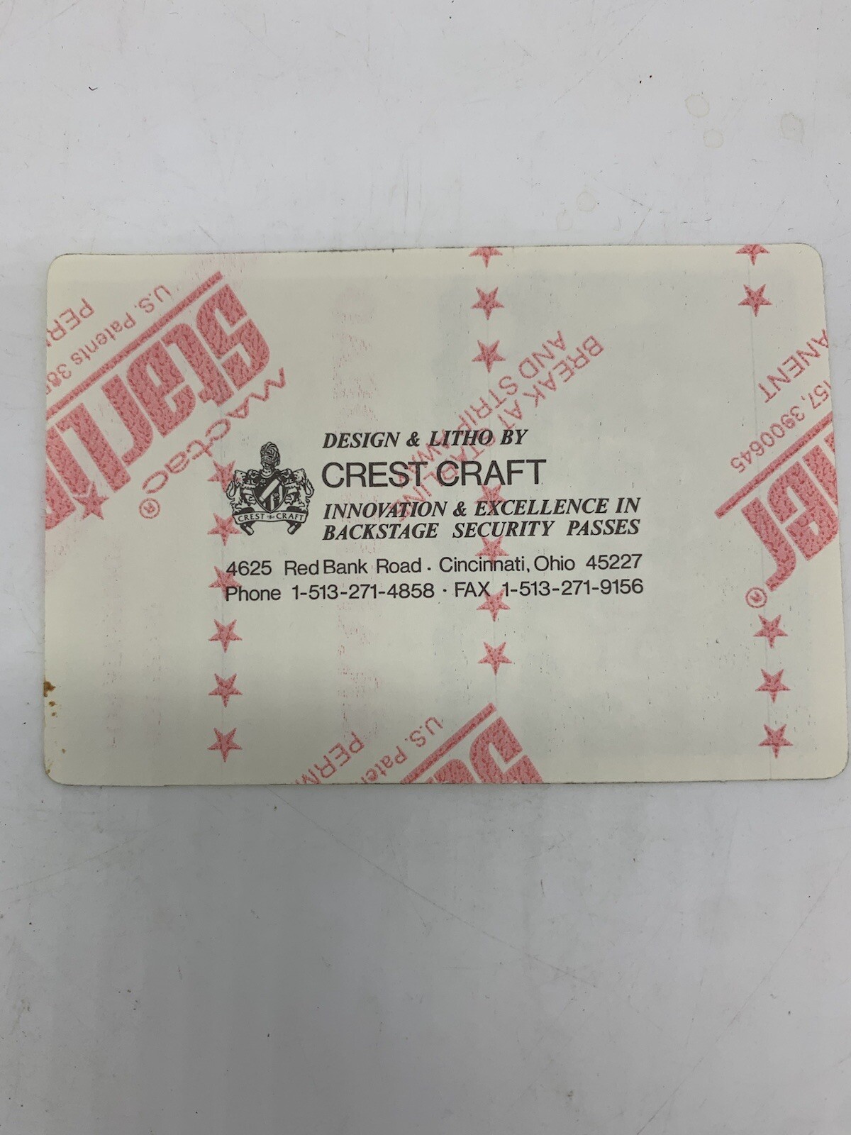 Grateful Dead Backstage Pass Spectrum Philly PA 3/17/95 3/17/1995 Little Rascals