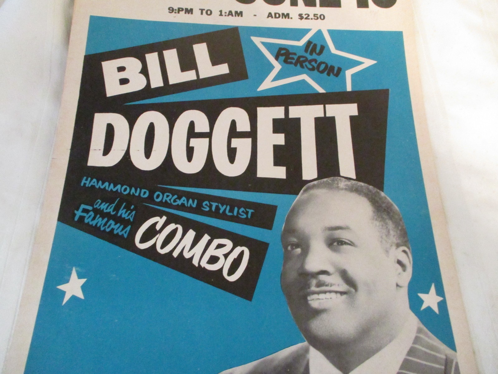Orig. Vintage Bill Doggett & his famous Combo at the Mambo Club Poster cardboard